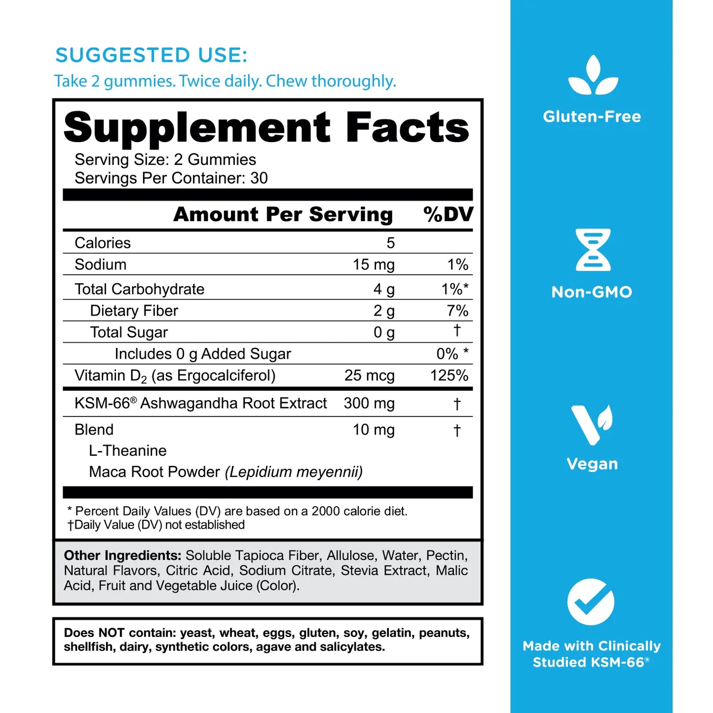 Zero Sugar 3-in-1 Wellness Gummies – Pre + Post + Probiotics, Apple Cider Vinegar, Ashwagandha, L-Theanine, Vitamin B12 & D. Vegan, Gluten-Free, Non-GMO