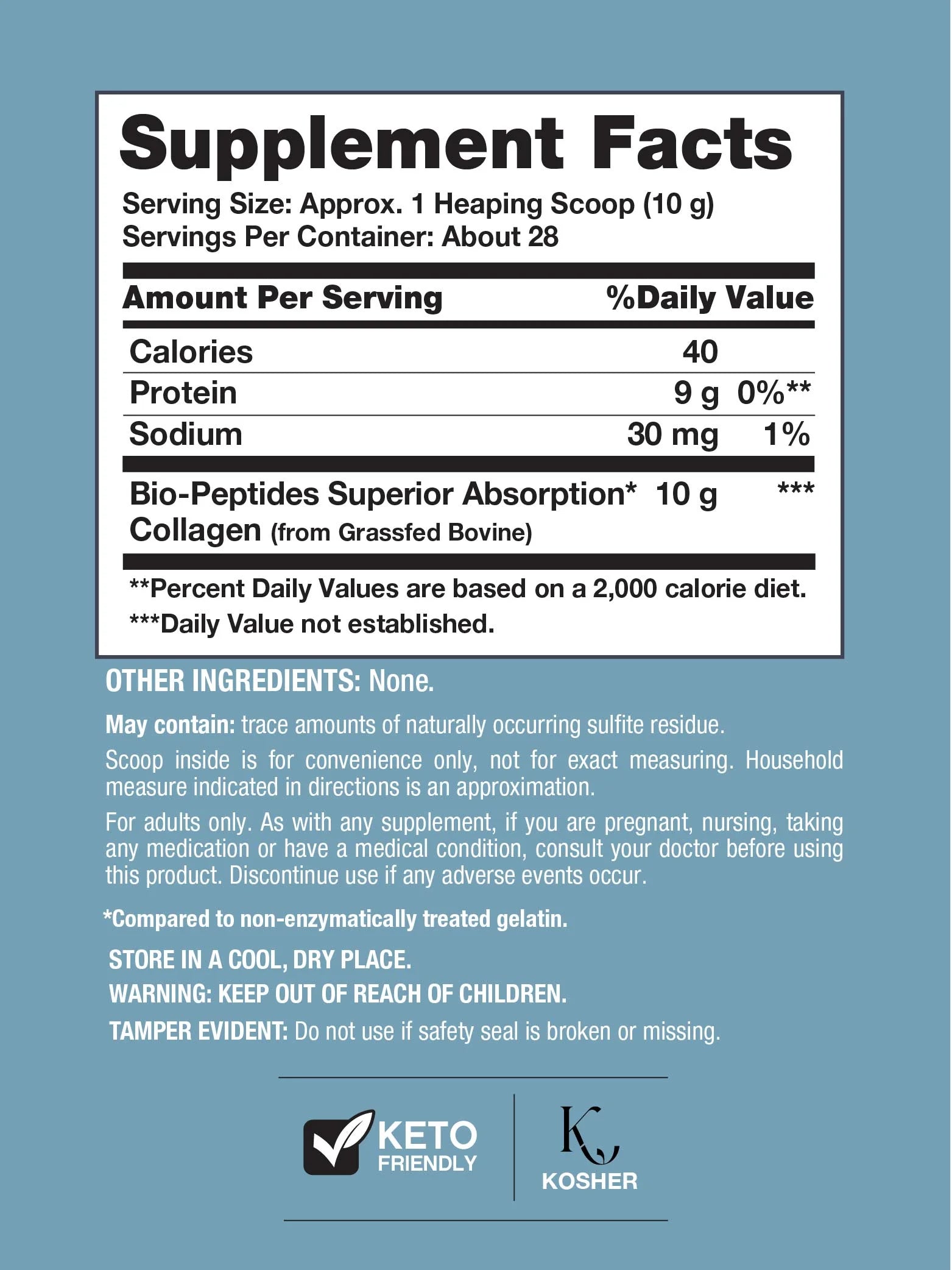 Collagen Bio-Peptides Powder | 10Oz | Grassfed Protein Supplement | by