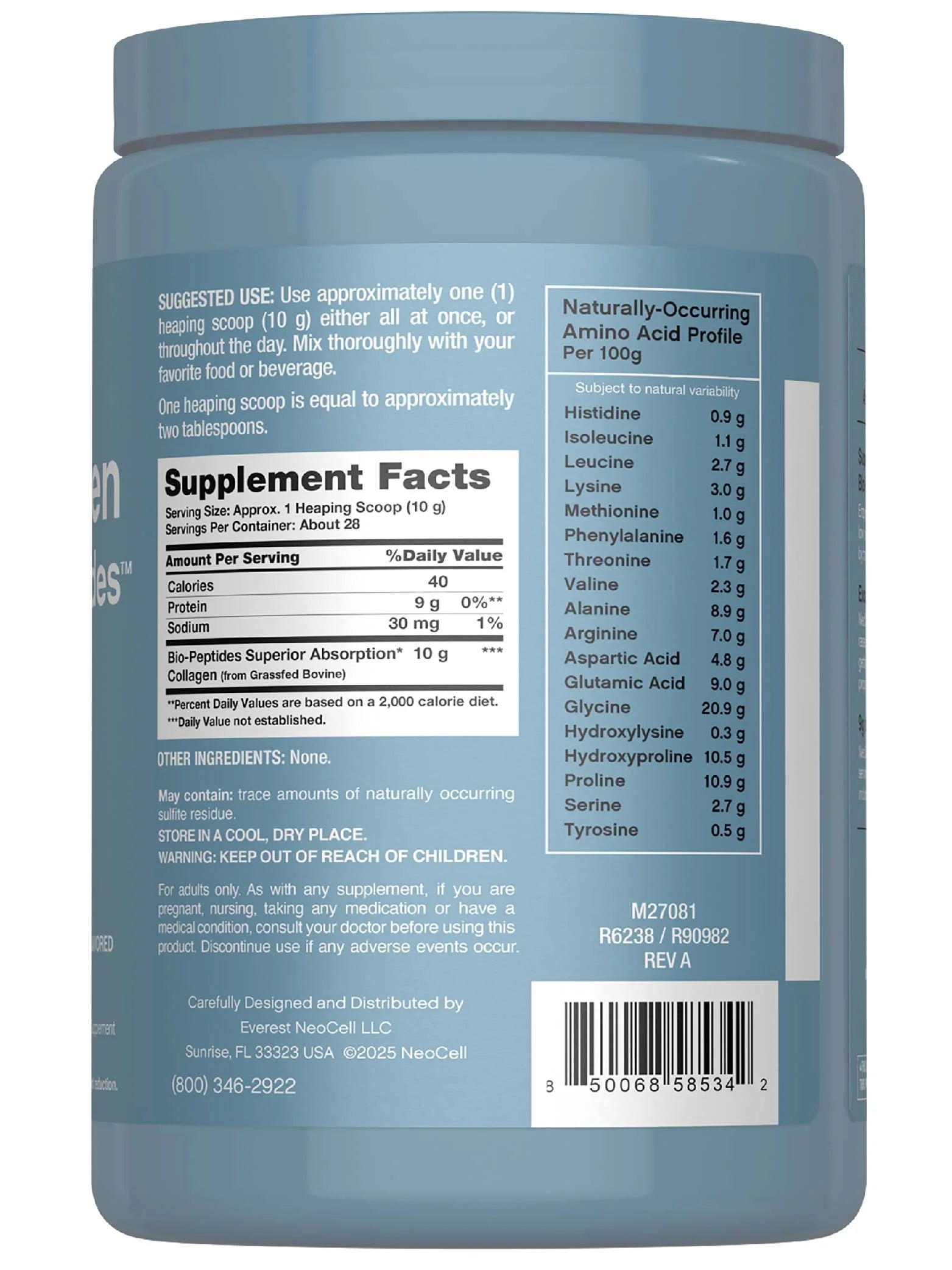 Collagen Bio-Peptides Powder | 10Oz | Grassfed Protein Supplement | by