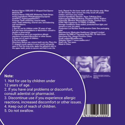 Teeth Whitening Strips (7 Treatments/14 Strips) - Peroxide-Free Whitening Kit with Hydroxyapatite, Enamel Safe + Cheek Retractor, Easy 3-Step At-Home Teeth Whitening for Deep Stain Removal